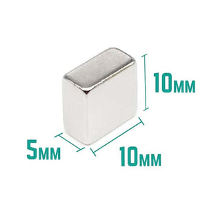 10Pcs Square Block Neodymium Magnet 10x10x5mm *N42*
