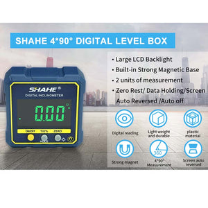 SHAHE Digital Angle Gauge Magnetic Inclinometer