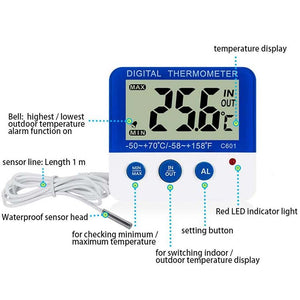Indoor & Outdoor Thermometer with Alarm