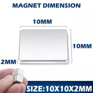 10Pcs Square Block Neodymium Magnet 10x10x2mm *N42*