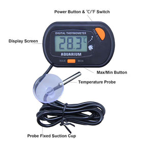 Aquarium/Fridge Thermometer, Waterproof Sensor