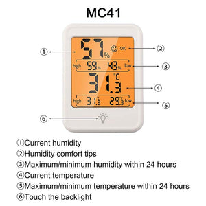 Electronic Digital Thermometer with Humidity Display