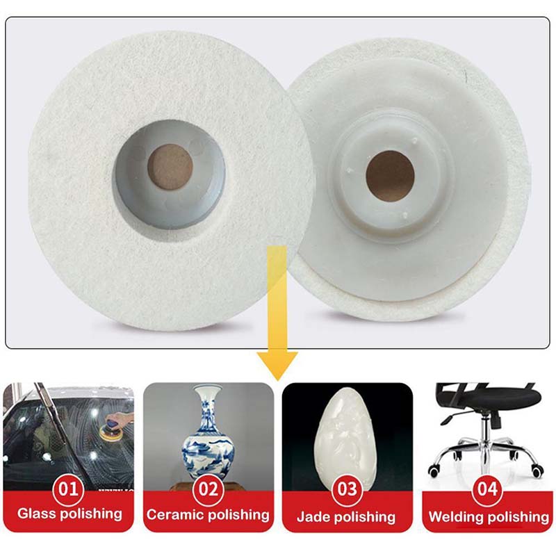 White Felt Wool Polishing Wheel fit 4in Angle Grinder in Sri Lanka