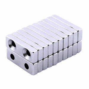 Neodymium Block Hole Magnet 30x10x5mm with 2 Holes *N42*