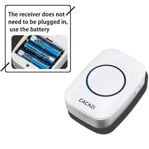 CACAZI Battery Operated Remote Doorbell