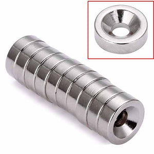 Neodymium Countersunk Ring Magnets 12mm x 3mm Hole 4mm