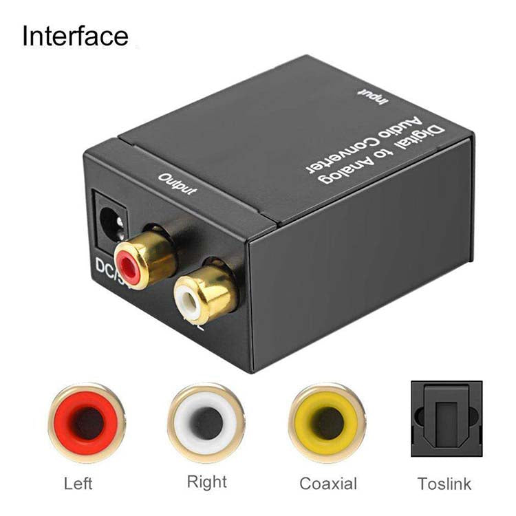 TOSLink SPDIF Optical to RCA Coax Coaxial Digital Audio Adapter Converter  Box