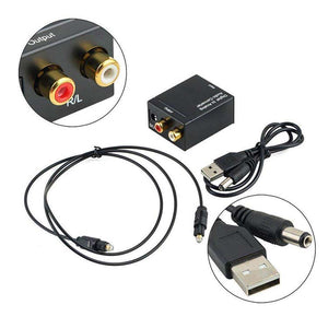 Digital Optical Coaxial Toslink to Analog L / R Audio Converter