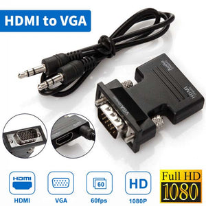 HDMI Female To VGA Male Adapter With 3.5mm Audio