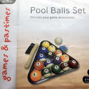 Pool Balls Billiard Set 2 1/4" with Brush & Chalk