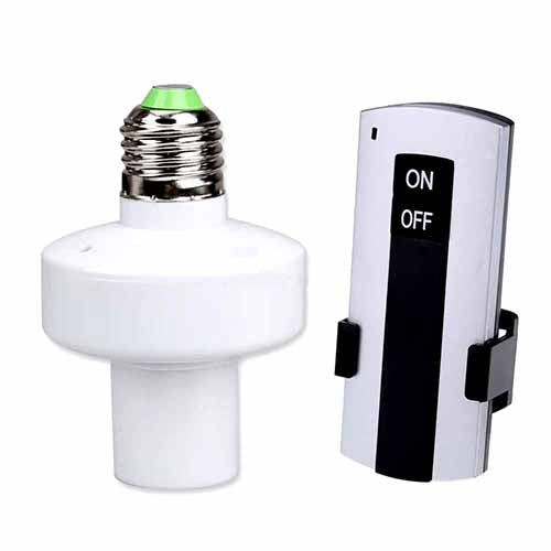 Wireless Remote Control Light Lamp E27 Screw Bulb Base Holder Cap