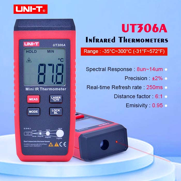 uni-t digital thermal meter ut306c non-contact