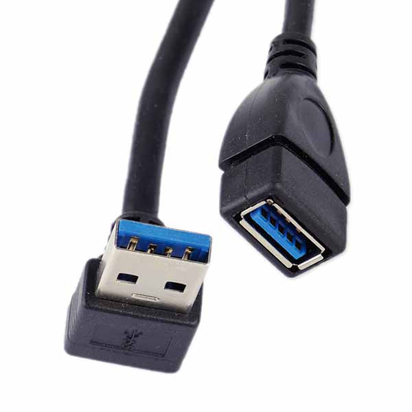 USB 3.0 90 Degree Angle Male to Female USB Adapter