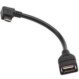 USB 2.0 A Female to Micro B Male OTG 90° Angle Cable