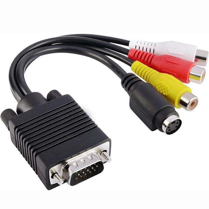 VGA Port (supports TV out) to 3 RCS & S-Video AV Adapter