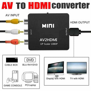 RCA AV/CVSB L/R Video to HDMI-compatible AV Scaler