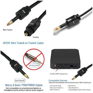 Toslink to Mini Toslink (3.5mm Minijack) Optical Cable SPDIF